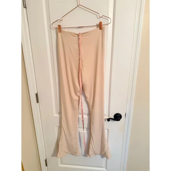 Oh Polly Trousers Women High Waisted Cut Out Flare 6 Sand‎ Rhinestone 4684-T NWT - Image 9