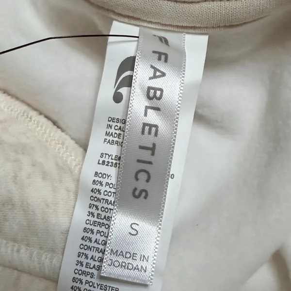 Fabletics Womens Oatmeal Heather Fleece Hoodie LS2357069 Size Small NWT - Image 6