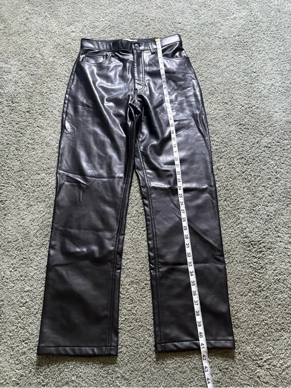 Abercrombie&Fitch The ‘90s Straight Ultra High Rise Faux Leather Pants NWT 30/10 - Image 3