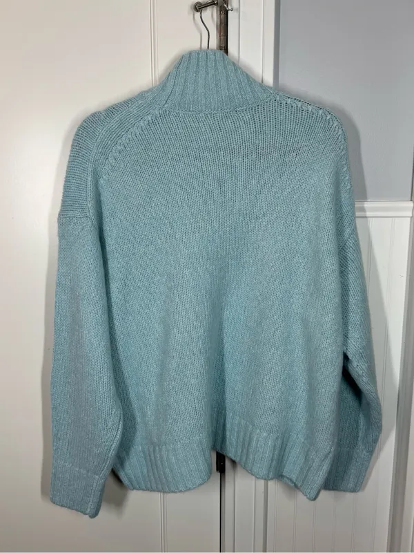 Madewell Chunky Knit Alpaca Blend Turtleneck mint blue size‎ medium nwt - Image 5