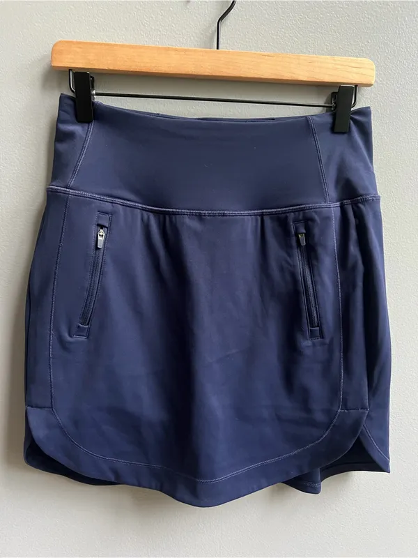 Athleta Fairway Golf Skort 18" Navy Blue Size XS Skirt with Shorts - Image 5