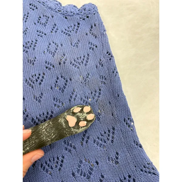 Vintage Corner Reading Periwinkle Blue Crochet Knit Sleeveless Top Small‎ - Image 6