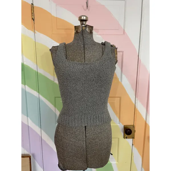 Skims Cozy Knit Robe Cardigan & Tank Set S/M Gray Lounge - Image 4