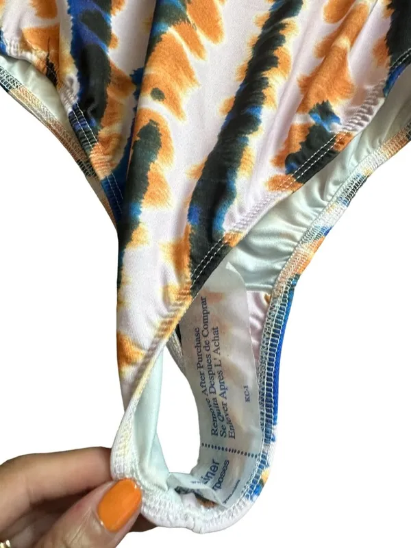 ZARA Tie Dye Blue Orange Bodysuit Size Small NEW NWT - Image 8