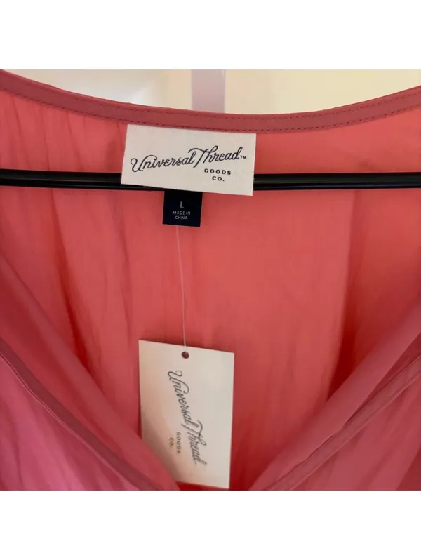 Universal Thread NWT Women's Pink Flutter Sleeve Mini Dress L - Image 3
