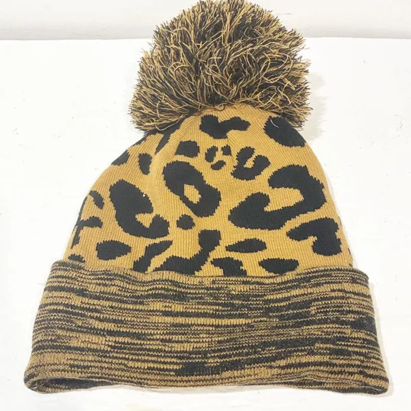 '47 Dallas Cowboys Tan Rosette Cuffed Knit Hat with Pom‎ Animal Print NEW - Image 4