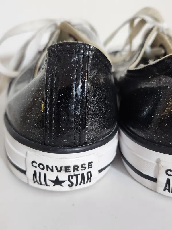 Converse Black Glitter Sparkle Sneakers Size 9.5 - Image 5