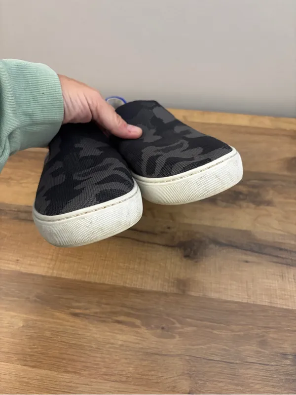 Rothy's The Original Slip On Sneaker Black Grey Camo Women’s - Image 7