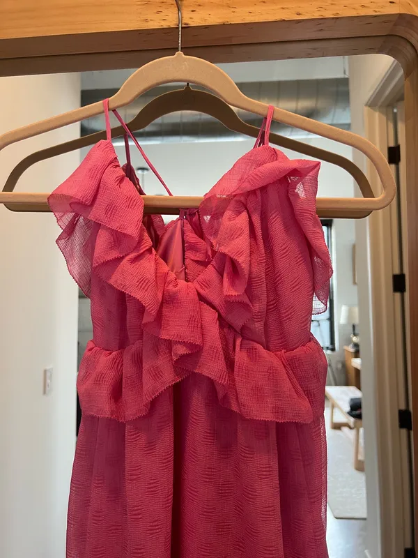 Pink maxi ruffle dress - Image 2