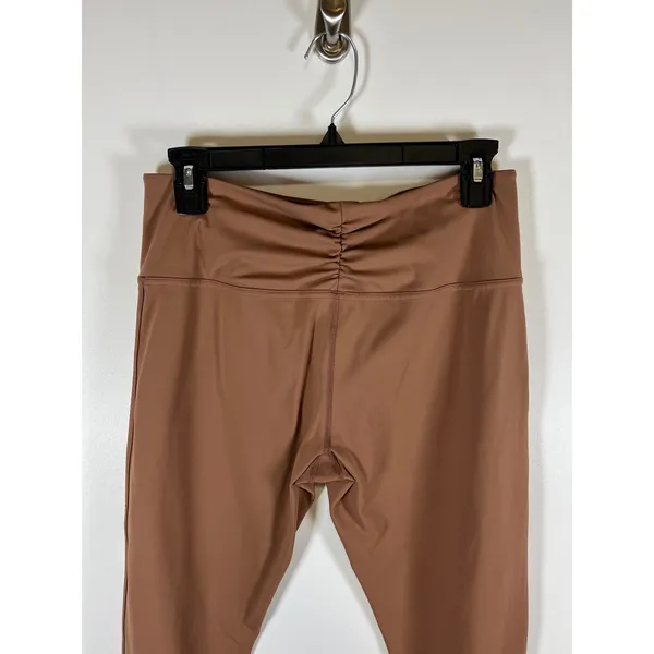 Free People FP Movement Brown High Waisted Lattice Cutout Leggings Large Yoga‎ - Image 6