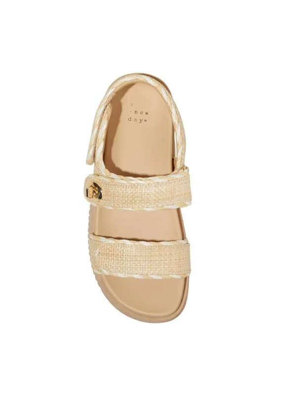 A New Day Womens Tilly Raffia Platform Footbed Sandals 92611752 Tan Brown 6M - Image 13