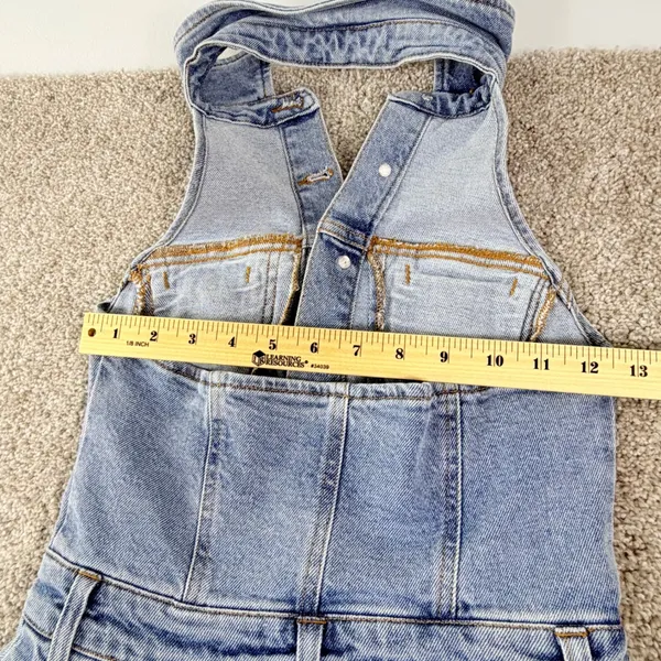 Gianni Bini Denim Halter‎ Maxi Dress Womens XS Light Wash Western Y2K Festival - Image 6