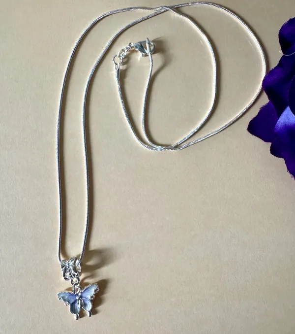 Purple Butterfly Necklace (906) 🦋 - Image 4