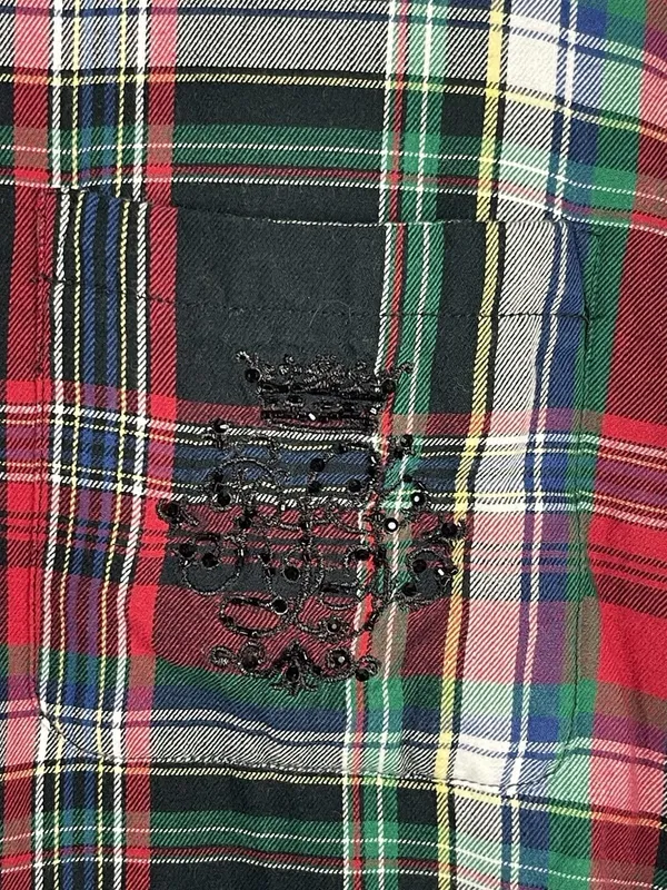 Lauren Ralph Lauren Red Green Plaid Button Up Shirt Embroidered Logo Holiday - Image 5