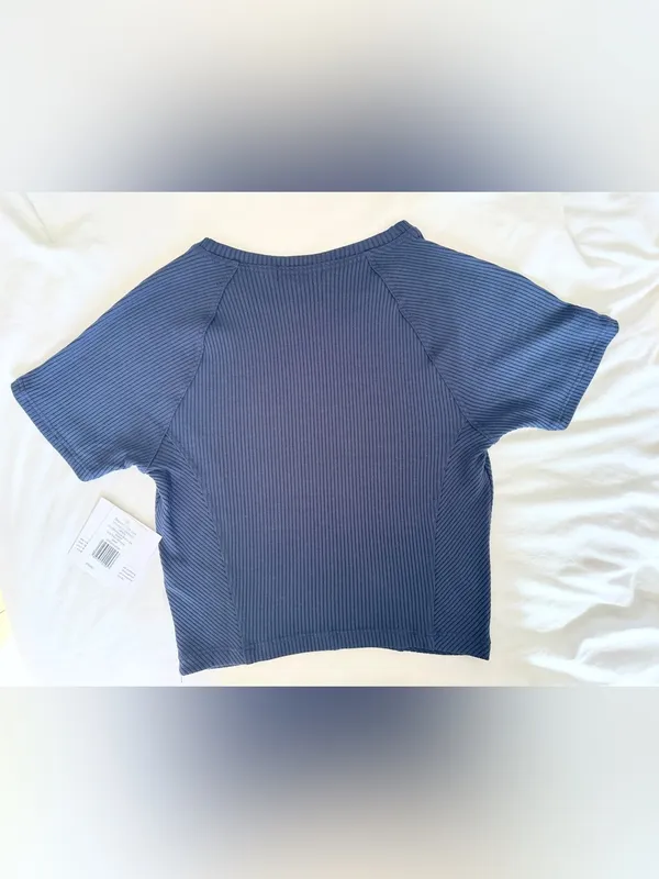 NWT Beyond Yoga Silhouette Cropped Tee - Nocturne Navy - S - Image 6