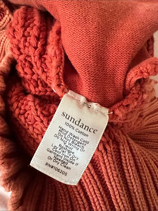 Sundance Orange Chunky Cardigan Medium - Image 4