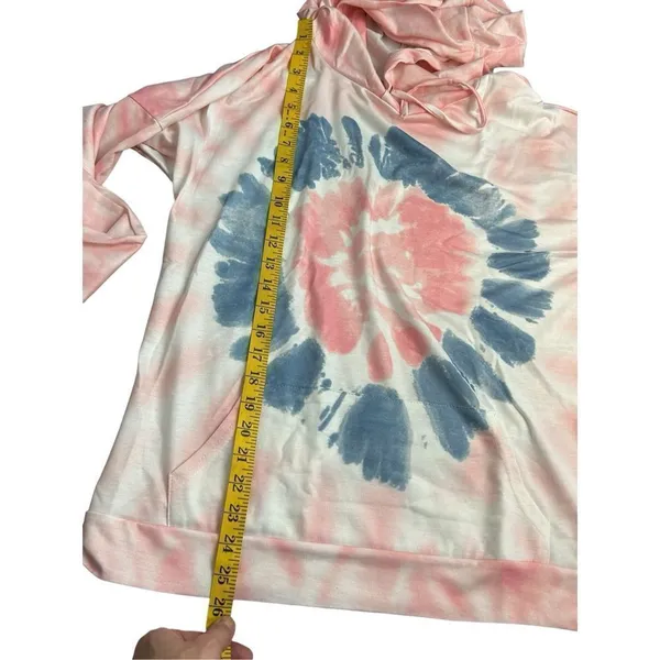 Ours size medium pink and blue tie dye light weight hoodie - Image 5