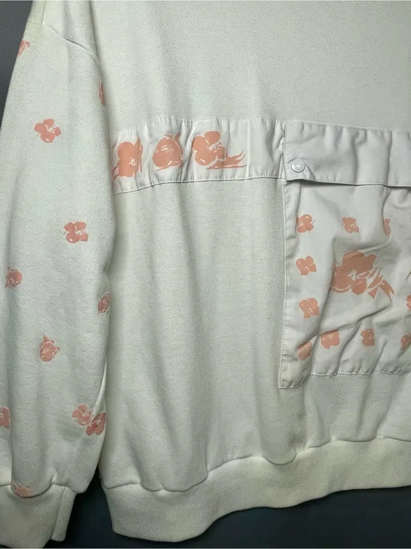 Vintage 80s Jantzen Floral Patchwork Pocket Sweatshirt XL ~ Excellent Condition - Image 6