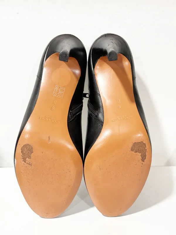 Coach Boots Size 9B Black Leather Ankle Zip Heeled Booties Seneca - Image 7