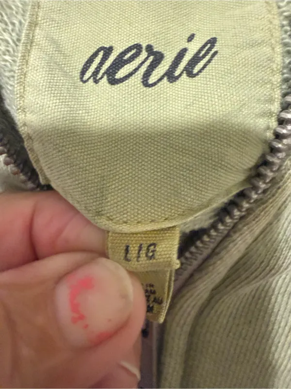 aerie Olive Green Zip Front Hooded Bomber Jacket - Image 2