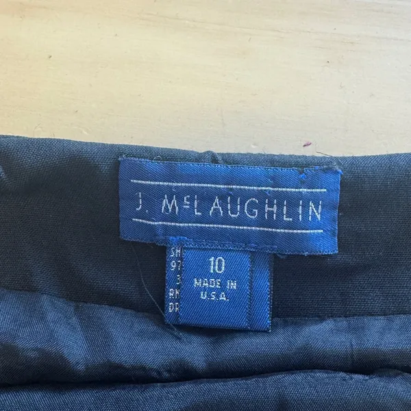 Vintage J. McLaughlin Black Pleated Drop Waist Skirt‎ Size 10 Academia Classic - Image 9