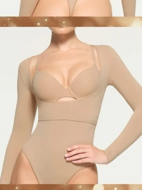 Skims Open Bust Arm Shaper Shapewear Clay SMALL - Image 2