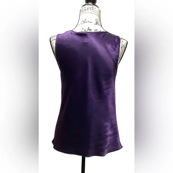 Sami & Jo elegant cowl neck blouse in vibrant deep purple. Size Small - Image 6
