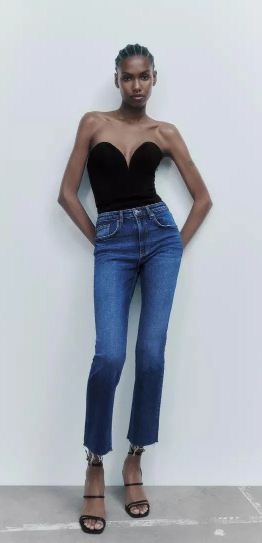 ZARA top black corset sleeveless bodysuit - Image 3