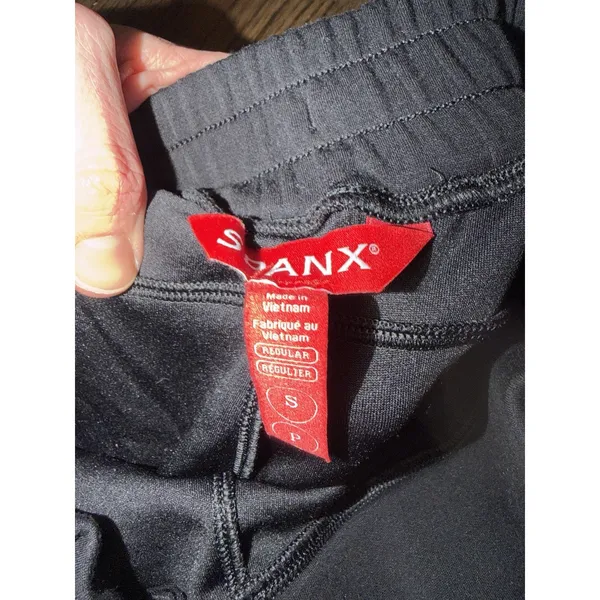 Spanx Air Essential Pants S Black Wide Leg Drawstring Stretch 30" Inseam NEW - Image 5