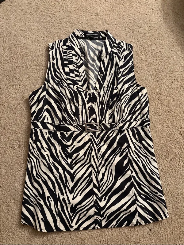 Express Y2K 2000s 00s club party cami tank zebra print going out top sz medium - Image 11