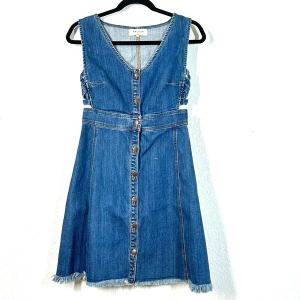 PacSun Dress S Denim Mini Side Cutouts Western core Country Coastal Cowgirl Jean - Image 2