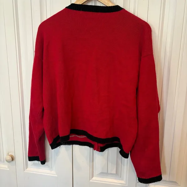 Samantha Taylor Red Christmas Stocking Cardigan‎ Size Large - Image 2