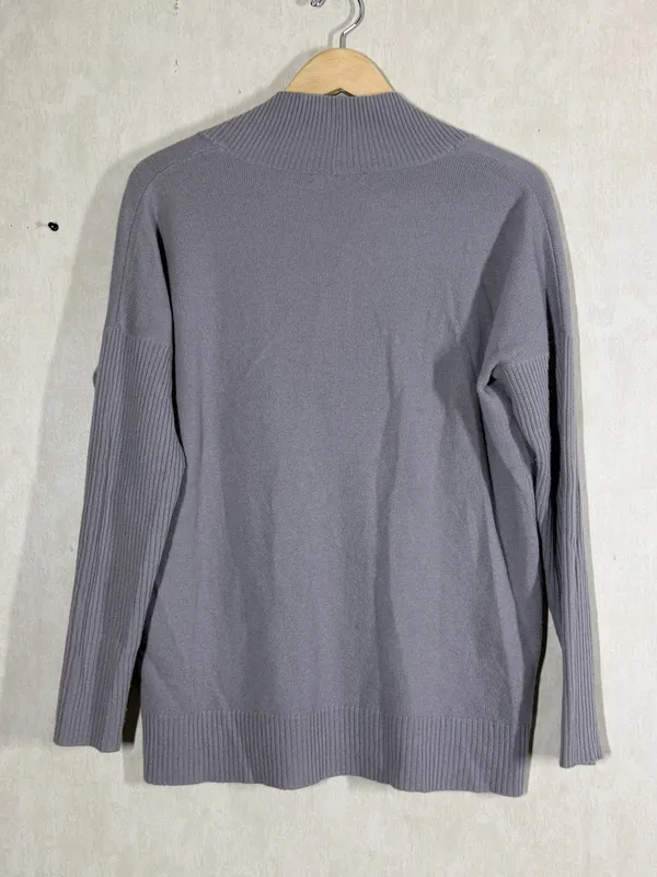 Ann Taylor Women’s 100% Cashmere Pullover Cardigan Sweater in Gray S - Image 5