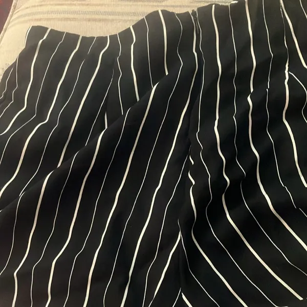 FINAL MARKDOWN Iris back zip Black and White Striped Shorts large - Image 2