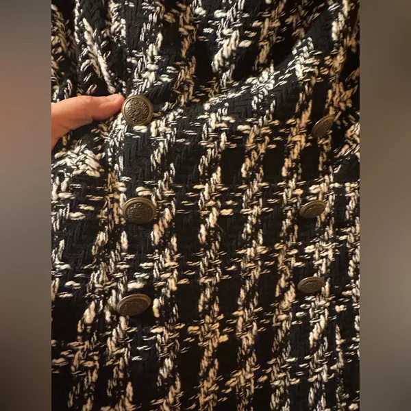NWT Anthropologie Maeve black & white tweed mini dress - Image 7
