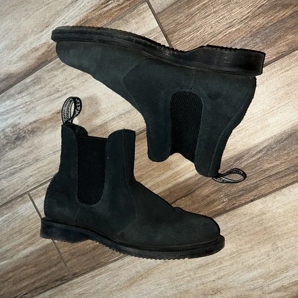 Dr. martens  black suede flora booties - Image 3