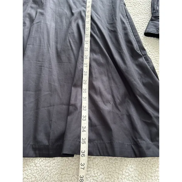 Madewell $138 Seamed Long-Sleeve Mini Shirtdress in Poplin Black Size 8 NV025 - Image 12
