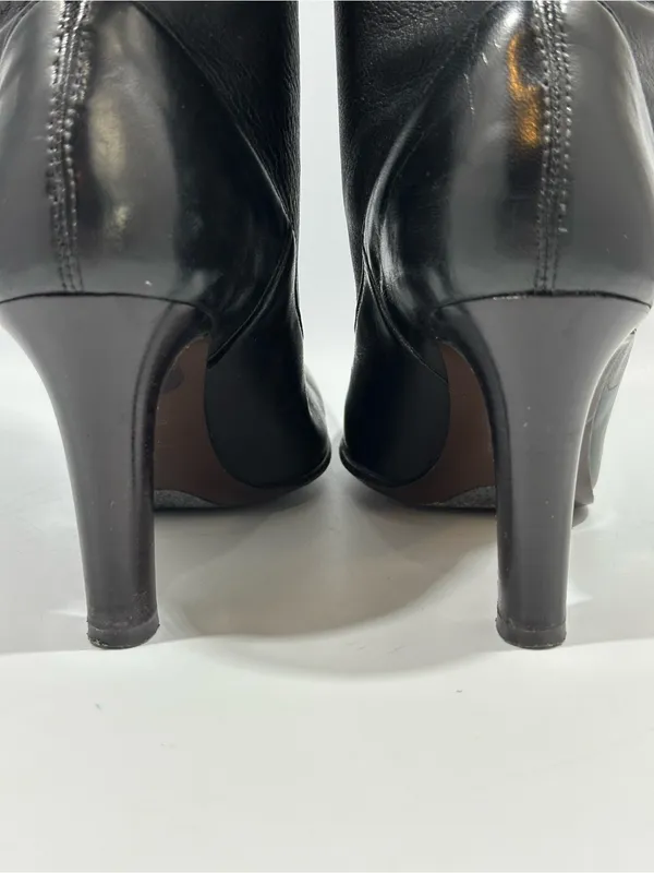 Cole Haan Nydia Black Tall Stretch Nappa Leather Boots 7B Made in Italy Luxury - Image 8