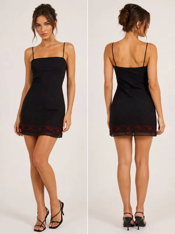 Vintage Finesse Y2k Sleeveless Mini Dress Size Medium - Image 2