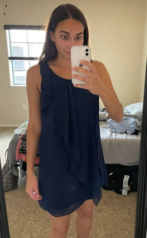 Navy Blue Shift Dress Size M - Image 5