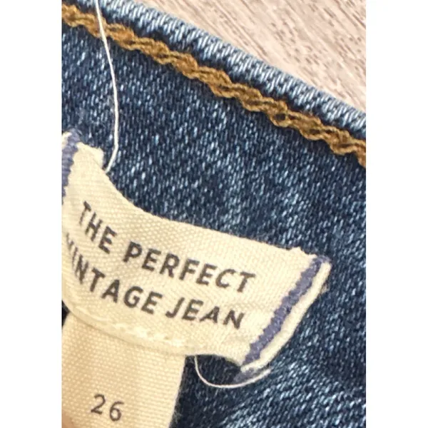 Madewell The Perfect Vintage Jean High Rise Straight Leg Dark‎ Wash Blue Size 26 - Image 2