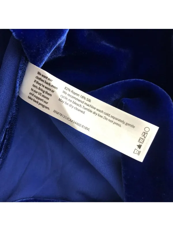 Eileen Fisher Womens Velvet Royal Blue Top XXS Rayon/Silk Mock Neck Short Sleeve - Image 4