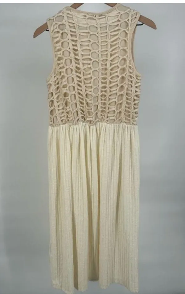Zara cream ivory off white crochet midi dress - Image 2