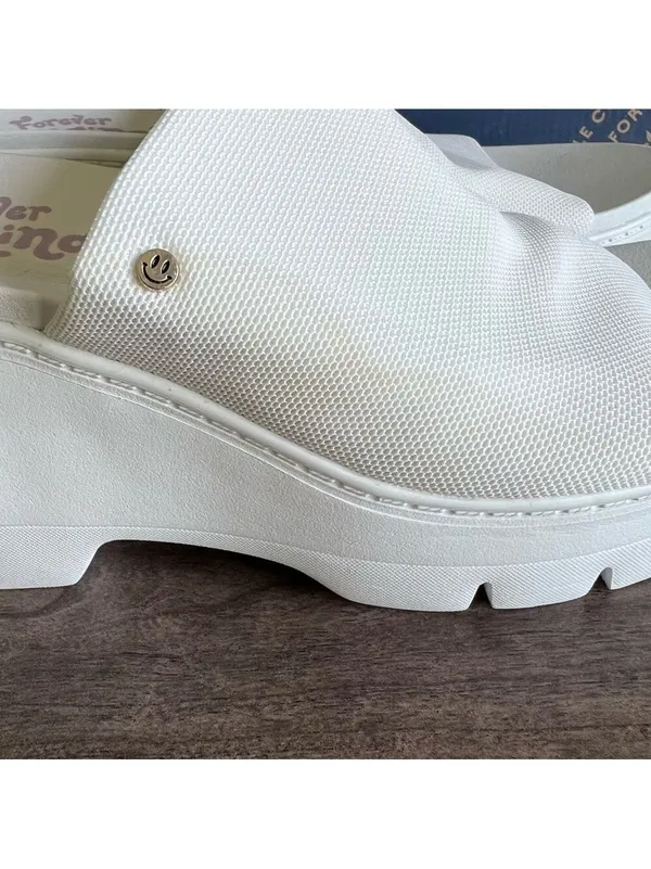 Dr. Scholl's Check Doubts White Platform Wedge Women's Sandal Size 8 #B1293 - Image 6