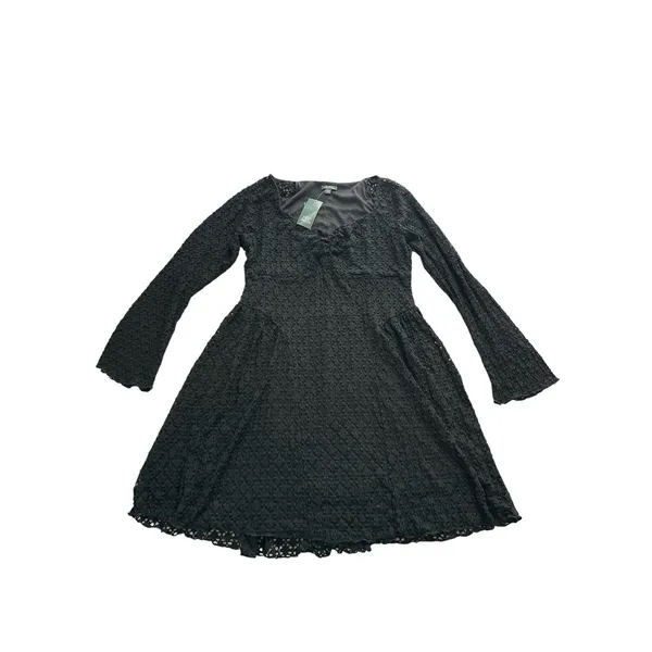 Wild Fable NWT Long Sleeve Lace Mini Dress Size‎ XXL Black Sweetheart Neckline - Image 2