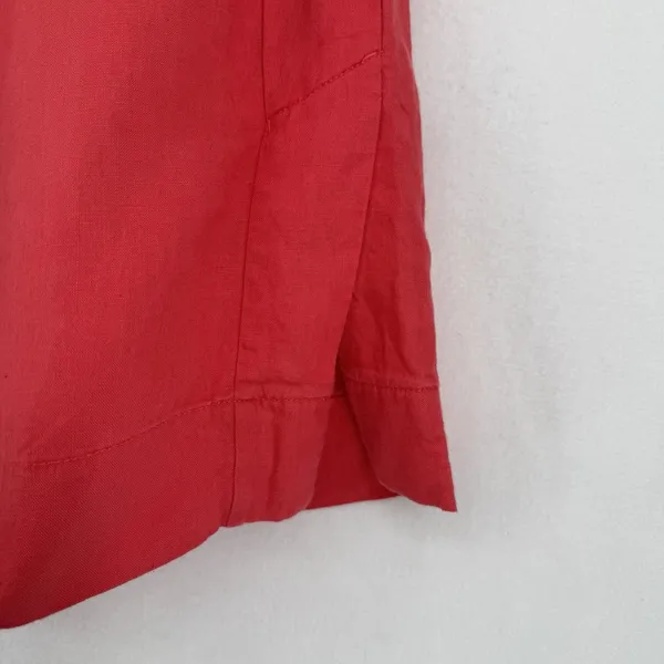 Athleta Playa Linen Wide Crop Pants 4 Passionfruit Coral Pleated Wide Leg Resort - Image 6