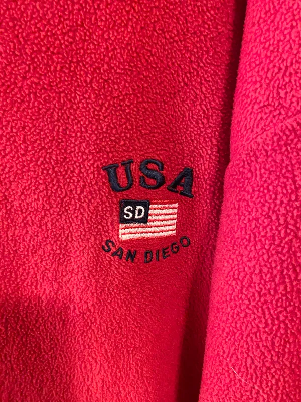Ameritex USA vintage San Diego red zip up Sherpa jacket - Image 4