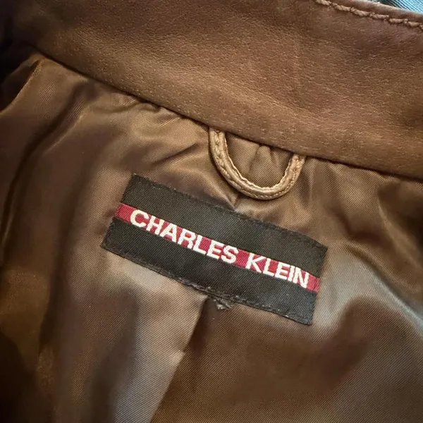 Charles Klein Genuine Leather Jacket Taupe Brown Utility Moto Women’s 20” Chest - Image 5