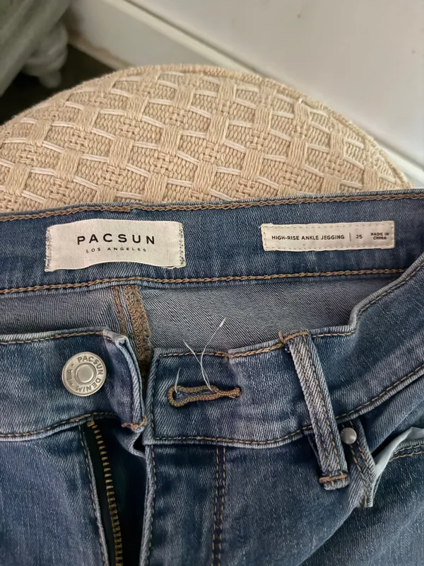PacSun Dark Blue Skinny Jeans with Side Lace-Up Detail - Image 3