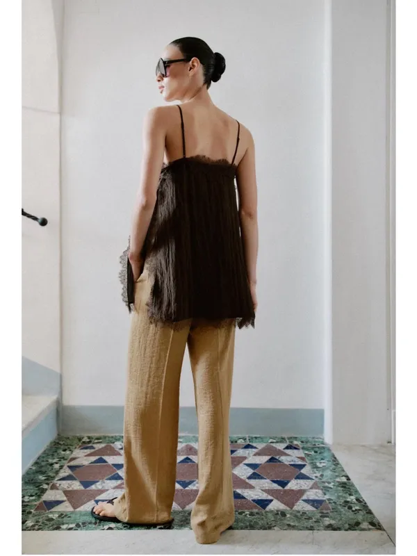 Zara LACE-TRIMMED CAMISOLE TOP - Image 4